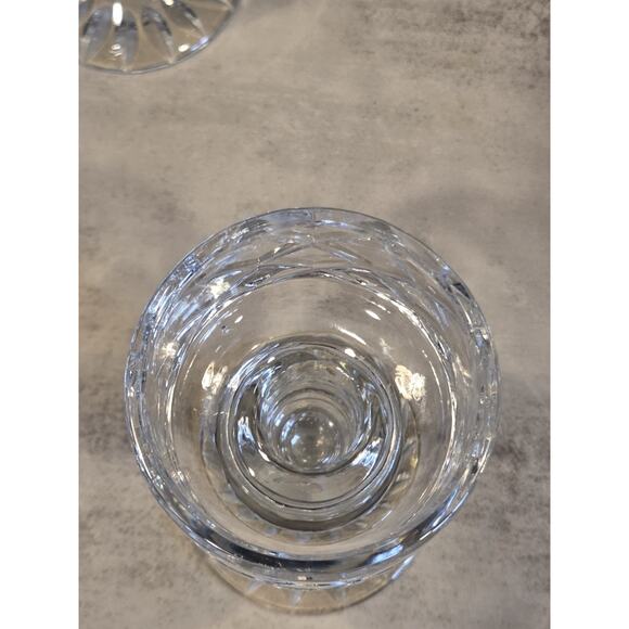 Vintage Set of 2 6" BLOCK Candleholder Candlestick Holders Cut Lead Crystal EUC - Picture 11 of 12